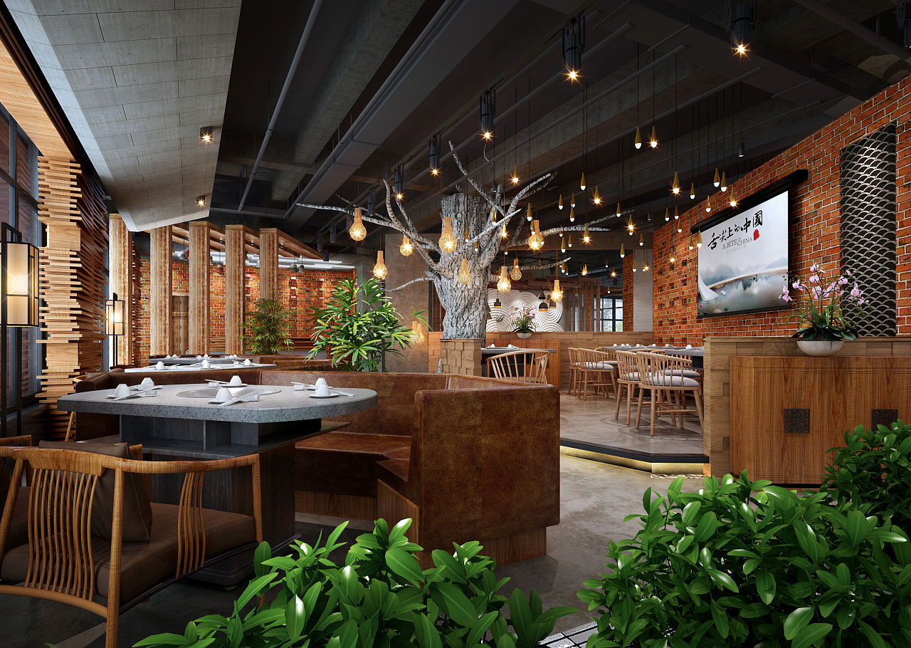 成都火鍋店裝修設(shè)計效果圖