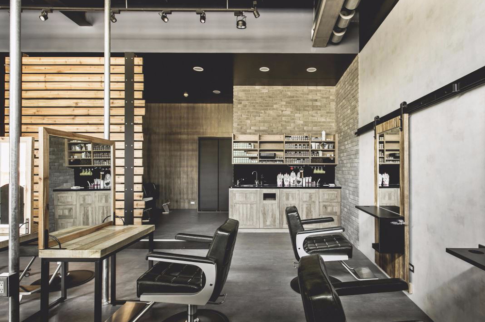 灰色理發店裝修風格