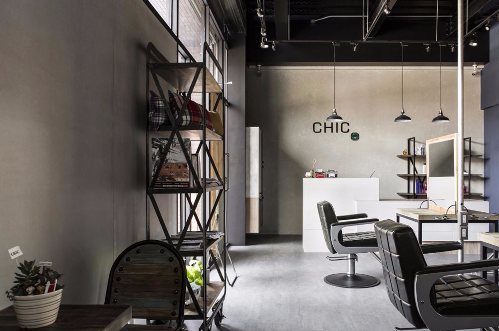 灰色理發店效果圖