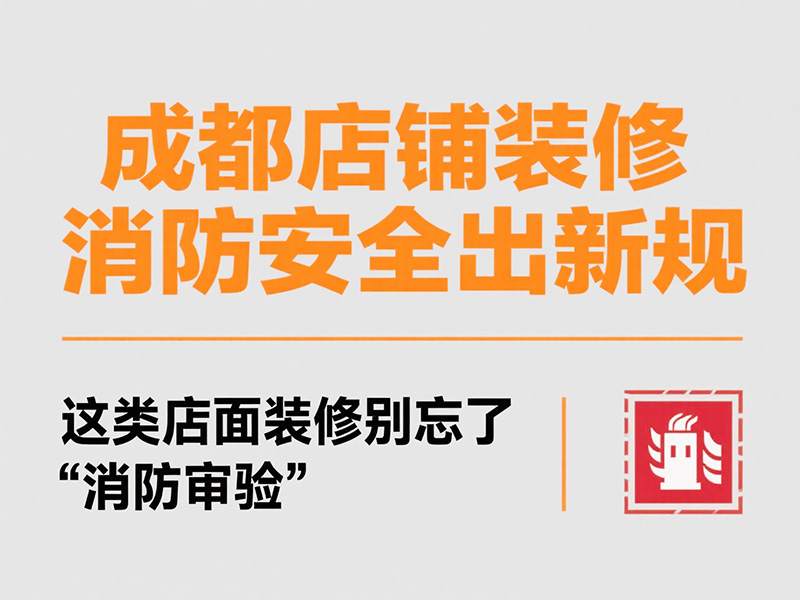 成都店鋪裝修消防安全出新規(guī)：這類店面裝修別忘了 “消防審驗”
