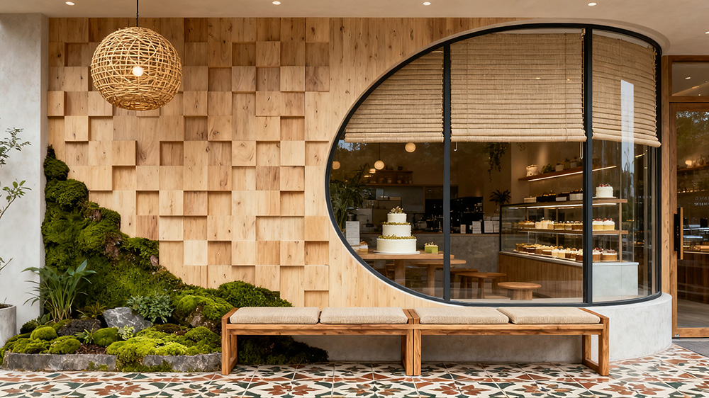 第1張蛋糕店門頭裝修設計效果圖