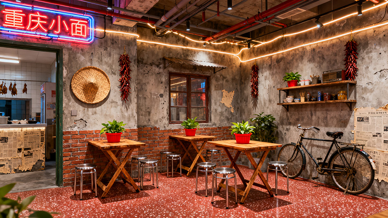 市井重慶小面門店的裝修效果圖