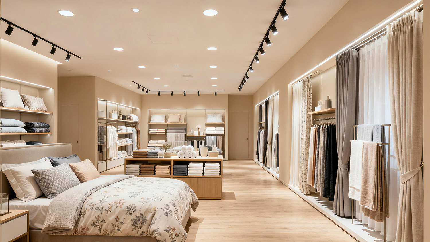 風格簡約溫馨的家紡店裝修效果圖